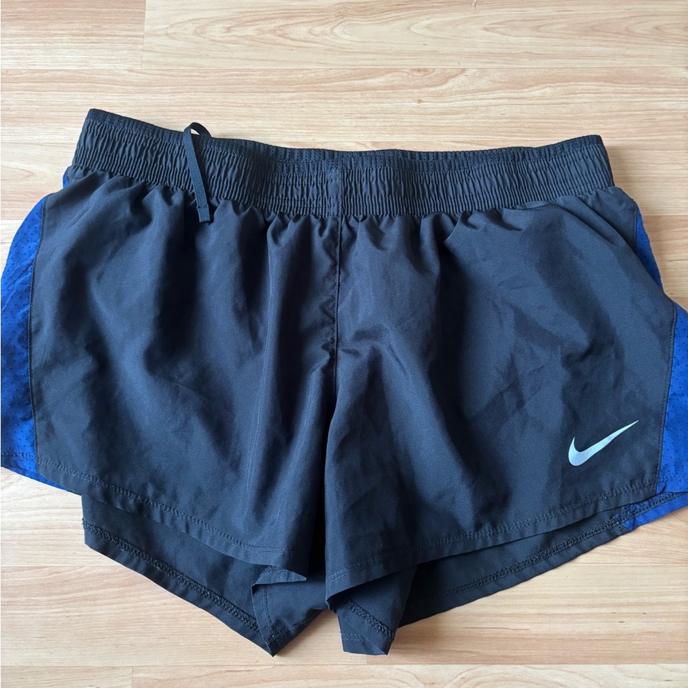 Nike Women's Black and Blue Running Shorts